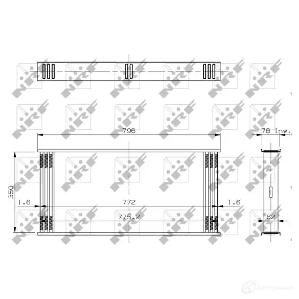 Радиатор интеркулера NRF 19086 VQ60 1L 1437653650