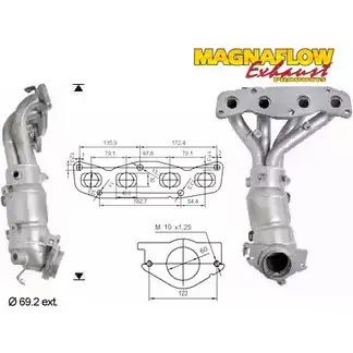 Катализатор MAGNAFLOW ZD YAW3 75614 DQQHY8M 2722746 изображение 0