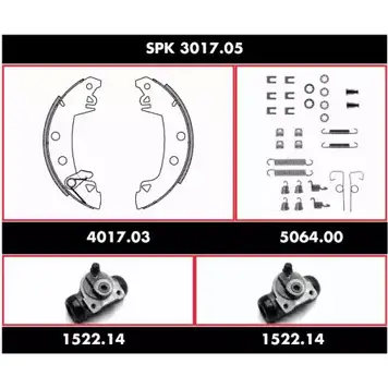 Комплект тормозов, барабанный тормозной механизм WOKING AG65A 2744915 SSA30170 5 SPK 3017.05 изображение 0