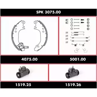 Комплект тормозов, барабанный тормозной механизм WOKING SPK 3075.00 MEA9PJ SS A307500 2744953 изображение 0