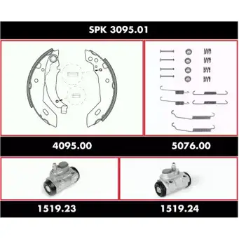 Комплект тормозов, барабанный тормозной механизм WOKING 2744982 SPK 3095.01 S SA309501 G8D4JS изображение 0