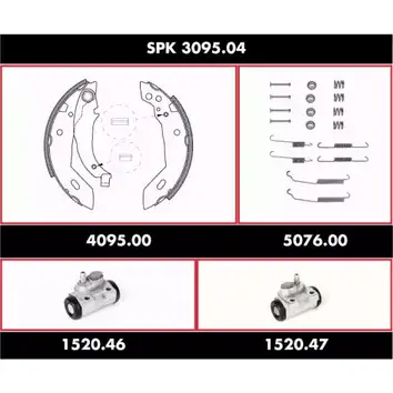 Комплект тормозов, барабанный тормозной механизм WOKING SPK 3095.04 B3JRSXB 2744984 SSA30950 4 изображение 0