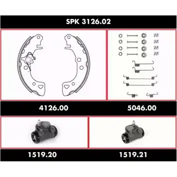 Комплект тормозов, барабанный тормозной механизм WOKING MFPPE SSA3 12602 SPK 3126.02 2744997 изображение 0