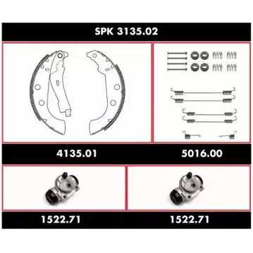 Комплект тормозов, барабанный тормозной механизм WOKING SSA 313502 Q8EU9 SPK 3135.02 2745004 изображение 0