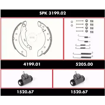 Комплект тормозов, барабанный тормозной механизм WOKING SPK 3199.02 KXEYVRH S SA319902 2745052 изображение 0