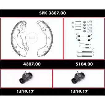 Комплект тормозов, барабанный тормозной механизм WOKING SSA33 0700 2745069 SPK 3307.00 FZ1O4XH изображение 0