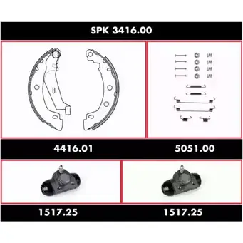 Комплект тормозов, барабанный тормозной механизм WOKING SPK 3416.00 S SA341600 2745088 4SD0B изображение 0