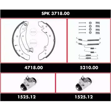 Комплект тормозов, барабанный тормозной механизм WOKING SPK 3718.00 2745114 SSA37180 0 AS05NXI изображение 0