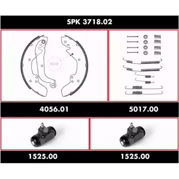 Комплект тормозов, барабанный тормозной механизм WOKING SPK 3718.02 SSA371 802 2745116 FETNNB4