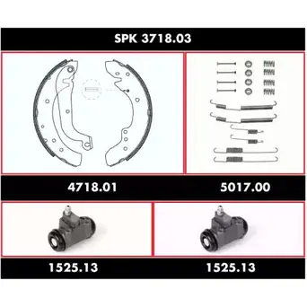 Комплект тормозов, барабанный тормозной механизм WOKING SJM11 SPK 3718.03 SSA 371803 2745117 изображение 0