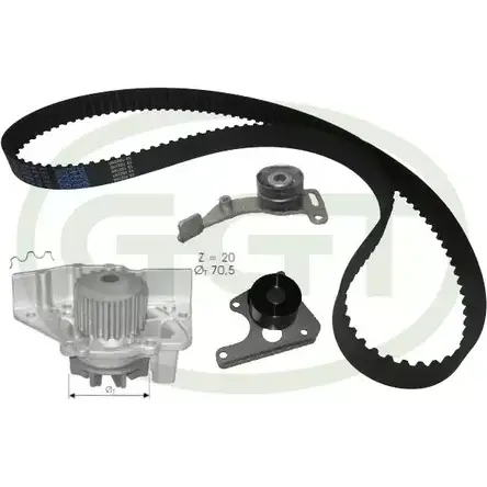 Водяной насос, помпа + комплект зубчатого ремня GGT 02KD 013 02KD031 KPA20037 2752771
