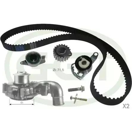 Водяной насос, помпа + комплект зубчатого ремня GGT 2752777 KPA20047 02K D018 02KD019