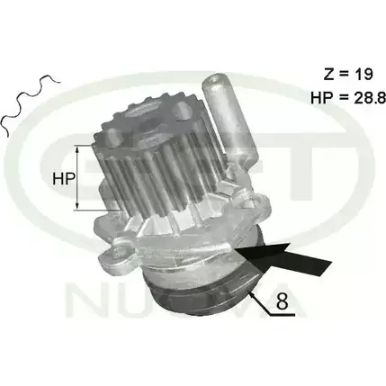 Водяной насос, помпа GGT PA12614 IMUETA 3T 5VS8 2753728