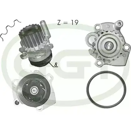 Водяной насос, помпа GGT PA12757 R00JHKC 2753859 2 VSGZ0