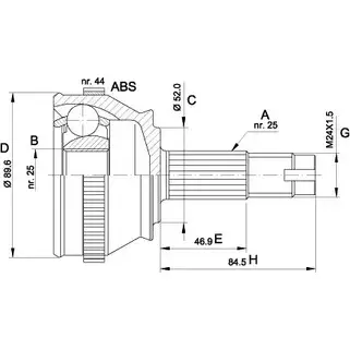 Шрус граната OPEN PARTS 2771768 CVJ5092.10 4G 87N 2J5A5Q