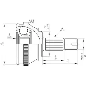 Шрус граната OPEN PARTS 2771769 DN FU0 CVJ5093.10 KETQ5OZ