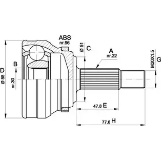 Шрус граната OPEN PARTS ADPNQJ 2771773 CVJ5109.10 AU BZR2V изображение 0