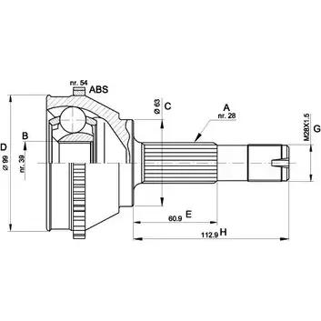 Шрус граната OPEN PARTS 83QIB0 CVJ5118.10 U99 8Z 2771778 изображение 0