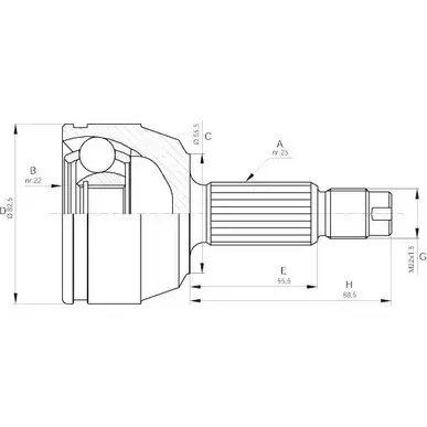 Шрус граната OPEN PARTS CVJ5123.10 D1 Q4OX1 2771783 PS8NX изображение 0