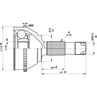 Шрус граната OPEN PARTS CVJ5131.10 2771788 07KZY7M JP R4U