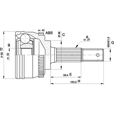 Шрус граната OPEN PARTS J6E2VN CVJ5173.10 2771812 DQX 1P изображение 0