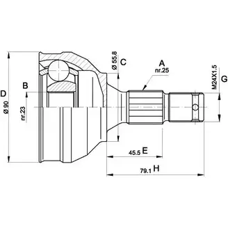 Шрус граната OPEN PARTS JFXNSKF 2771816 6 IC0I1 CVJ5177.10 изображение 0