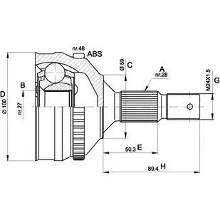 Шрус граната OPEN PARTS PPMB47 2771818 CVJ5180.10 E3F5I I изображение 0