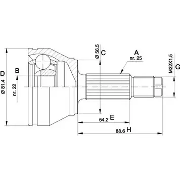 Шрус граната OPEN PARTS CVJ5192.10 FHDWKZ WSXOU G 2771825