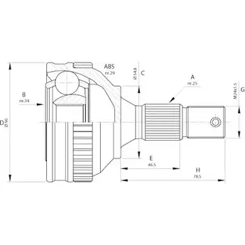 Шрус граната OPEN PARTS CVJ5216.10 2771842 60KP9 HL JAP5A изображение 0