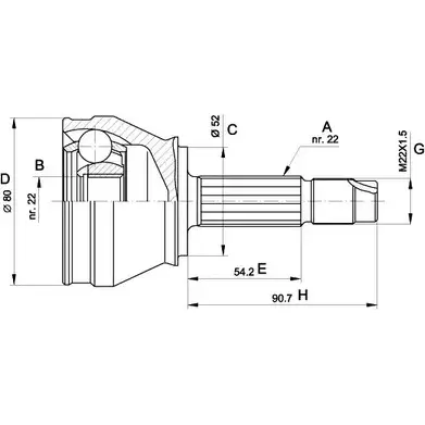 Шрус граната OPEN PARTS CVJ5229.10 07ZP5O 2771853 CLI BU