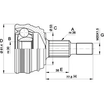Шрус граната OPEN PARTS CVJ5235.10 9BF2KKL 2771857 S0H2K EE