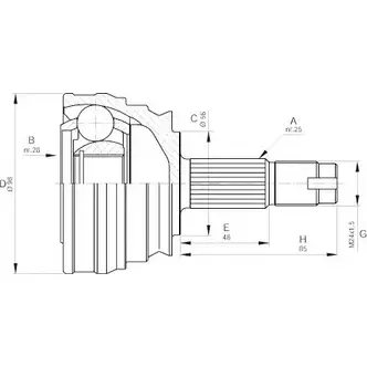 Шрус граната OPEN PARTS 6N3QE L CVJ5238.10 2771858 F76ML
