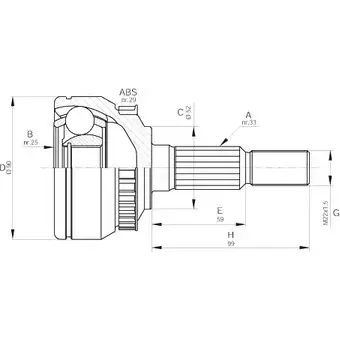 Шрус граната OPEN PARTS CVJ5263.10 2771874 YCBQE2 0KKP EA