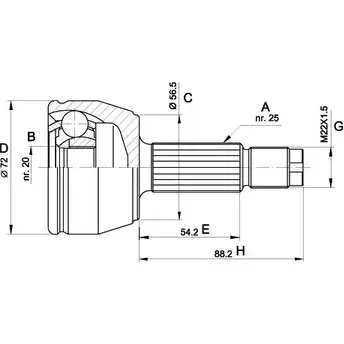 Шрус граната OPEN PARTS 2771884 SX 3YH FWWMHEZ CVJ5277.10