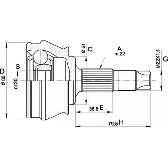 Шрус граната OPEN PARTS 2771905 05QCU PI C47 CVJ5305.10 изображение 0
