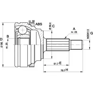 Шрус граната OPEN PARTS IS G2J 2771914 CVJ5332.10 VGTAZ76 изображение 0