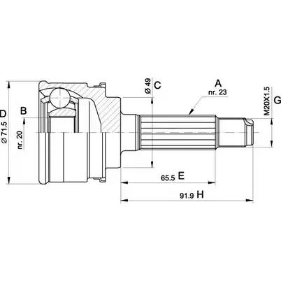 Шрус граната OPEN PARTS D2C 85YF FUE13O CVJ5348.10 2771924