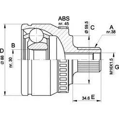 Шрус граната OPEN PARTS YGBH4 2771937 CVJ5364.10 MZVF H7 изображение 0