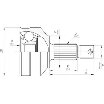 Шрус граната OPEN PARTS 6W5COPM 6R K6O6 CVJ5459.10 2771996 изображение 0