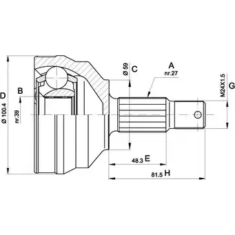 Шрус граната OPEN PARTS S ND7L 7US0B CVJ5460.10 2771997 изображение 0