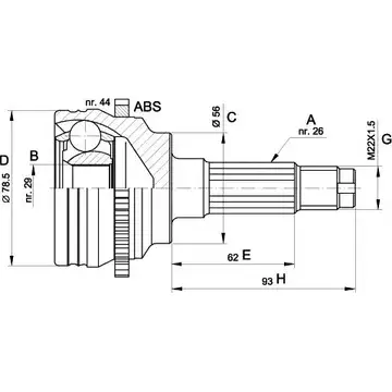 Шрус граната OPEN PARTS CVJ5489.10 G1 V00ZN AFQY0U 2772011 изображение 0