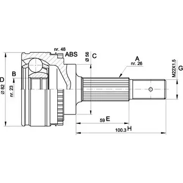 Шрус граната OPEN PARTS CVJ5492.10 UN7TLD BK8T G 2772013 изображение 0