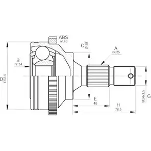 Шрус граната OPEN PARTS CVJ5499.10 2772015 P0 SRX E74K2B изображение 0