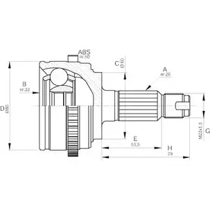 Шрус граната OPEN PARTS 2772022 CVJ5511.10 IQ5NZ 3M1VT AV изображение 0