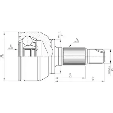 Шрус граната OPEN PARTS 1SAON 1 MQB8L CVJ5518.10 2772029 изображение 0
