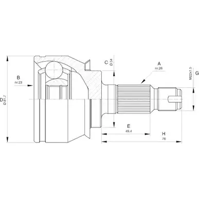 Шрус граната OPEN PARTS CVJ5528.10 1RG5 C0X 2772038 V14LA1 изображение 0