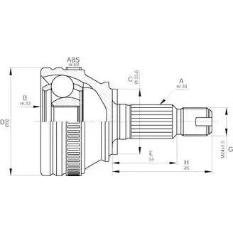 Шрус граната OPEN PARTS ZAIDGP9 H SC84KK CVJ5553.10 2772050 изображение 0