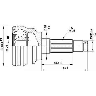 Шрус граната OPEN PARTS CVJ5554.10 2772051 3 D3XE LVPJWWY изображение 0