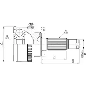 Шрус граната OPEN PARTS 2 WKYR1 XC8GHU CVJ5570.10 2772060 изображение 0
