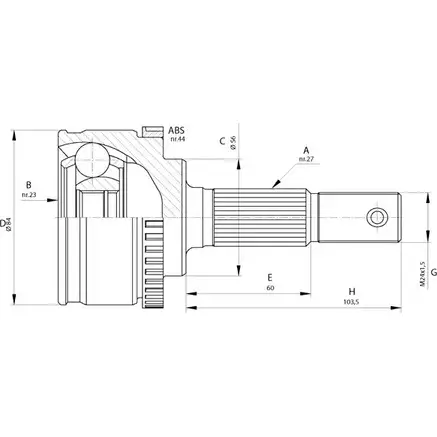 Шрус граната OPEN PARTS 3A A0U CVJ5583.10 48I49 2772071 изображение 0